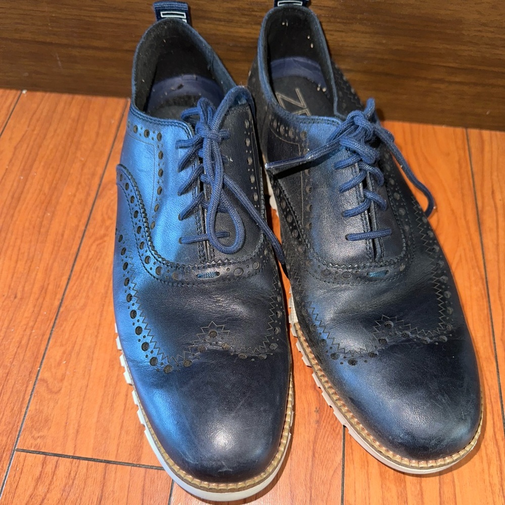 Cole Haan Navy Zerogrand Oxfords